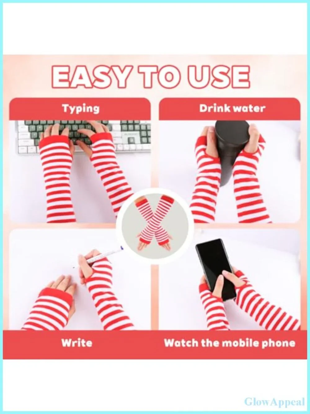 Women's Fingerless Gloves Arm Warmers - Stretchy Knit Accessory for Cosplay,